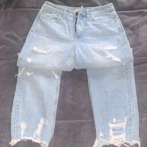 Flying Monkey Light Blue Ripped Boyfriend Jeans